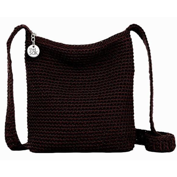 The Sak Maroon Purple Knit Mini Crochet Flap Crossbody Bag - Picture 2 of 6